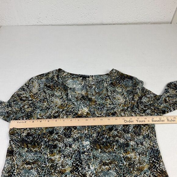 Ann Taylor Button Down Blouse Abstract Print Semi Sheer Long Sleeve Shirt Size 8 - Picture 8 of 12